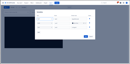 Part of a dark-themed task management interface with fields for reporting and describing issues, including dropdown menus for priority.